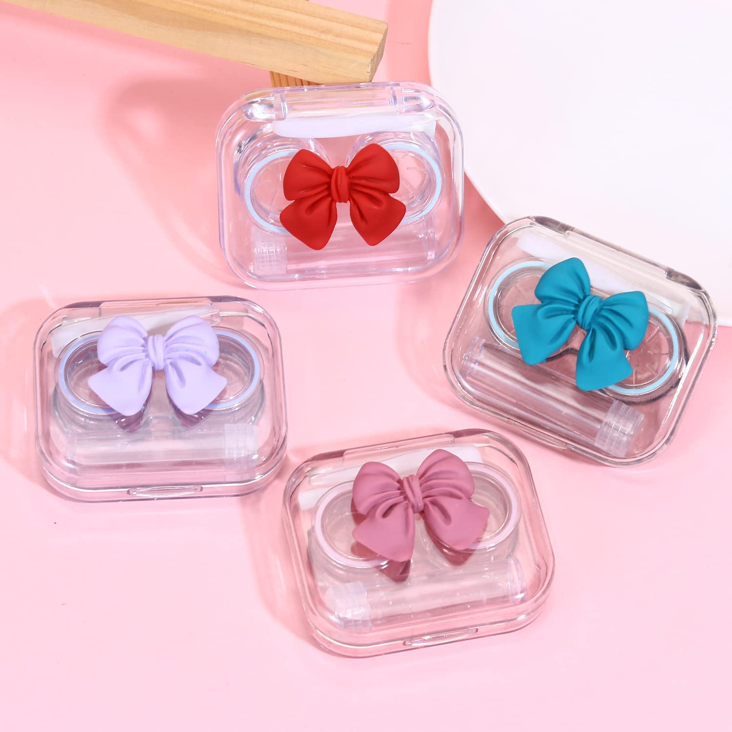 iGeyzoe Bowknot contact lens case blue-green variant with included tweezers