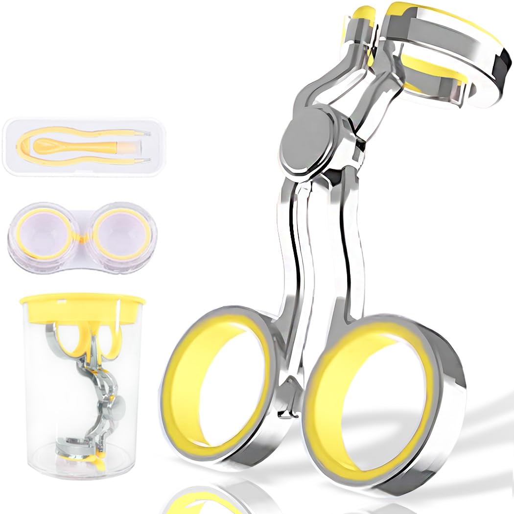 iGeyzoe yellow contact lens wearing aids with case and tools