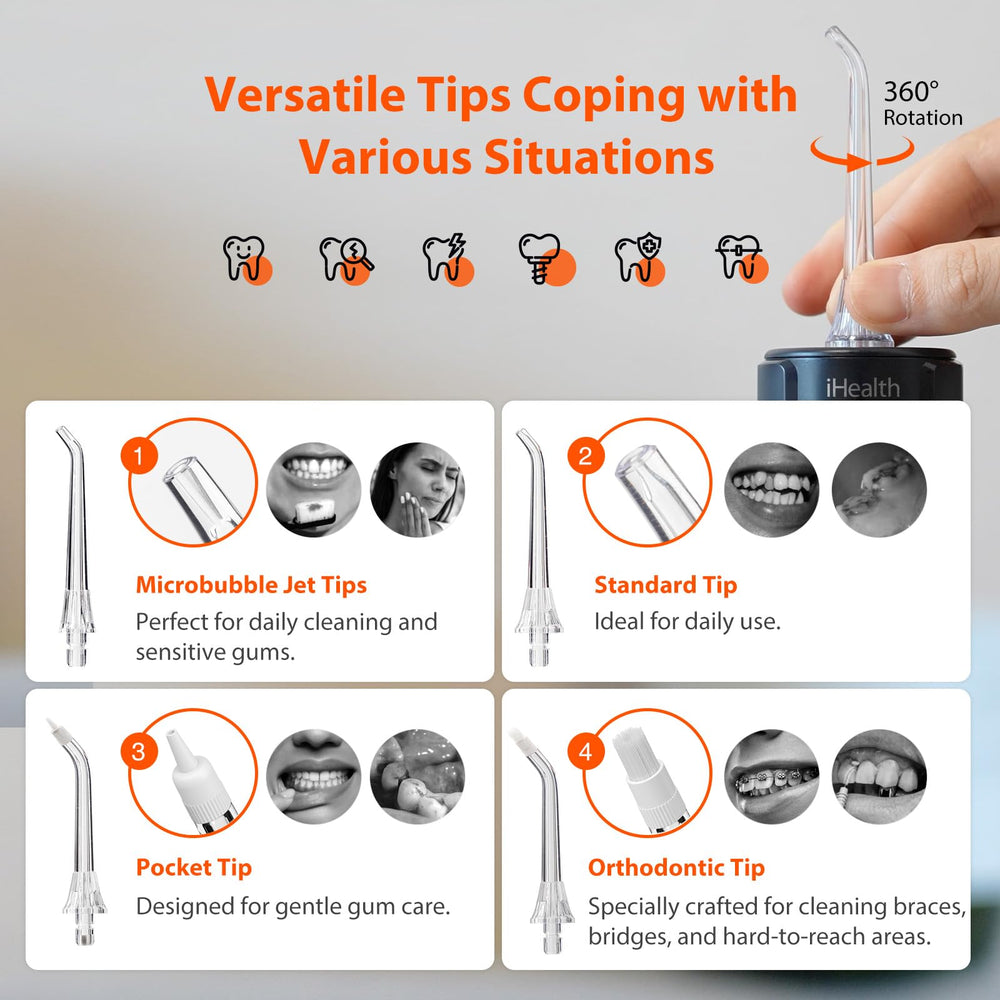 Five interchangeable tips included in the pack