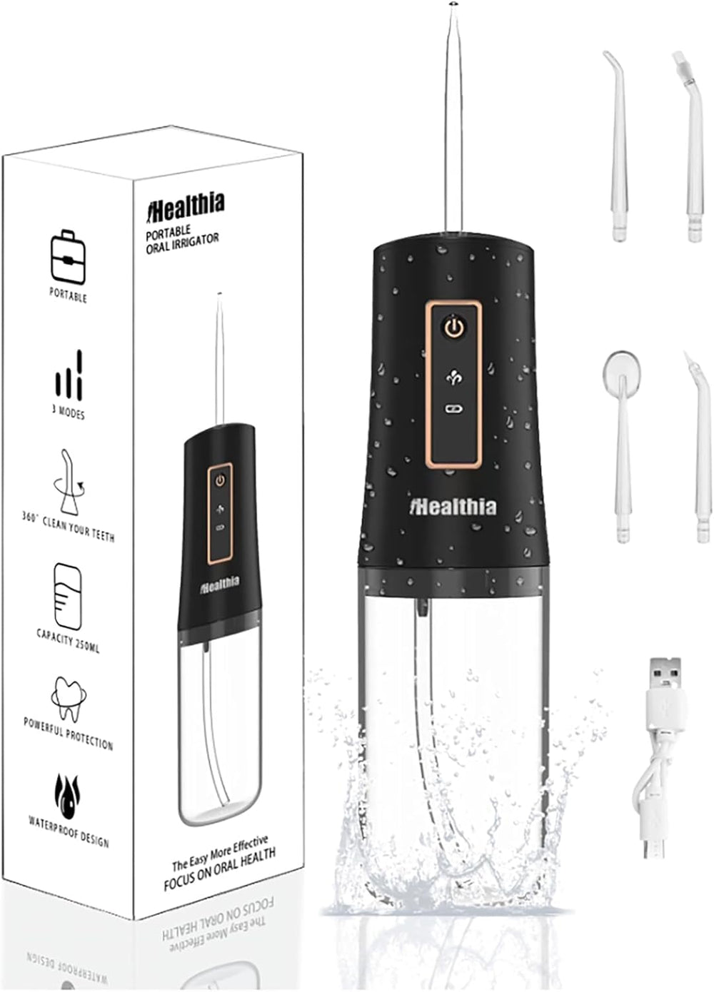 Front view of iHealthia Water Flosser