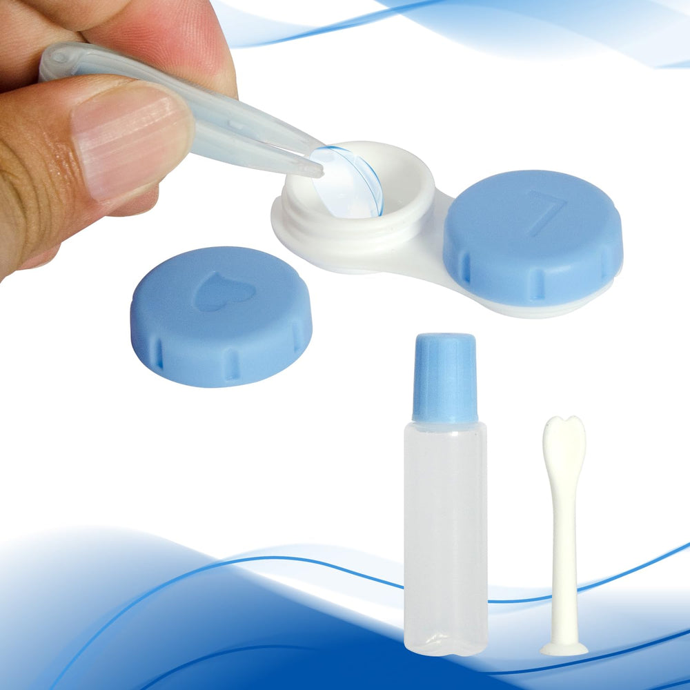 Leak proof cap on the contact lens case