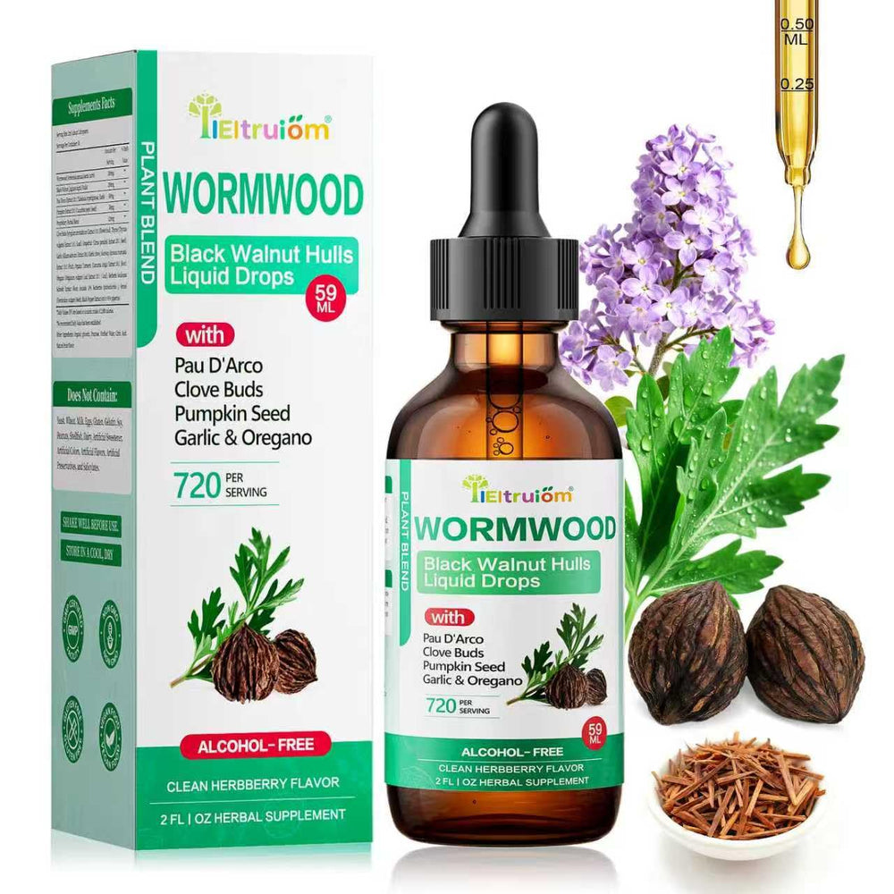 Bottle of IIEltruiom Organic Alcohol-Free Black Walnut Wormwood Tincture 2oz
