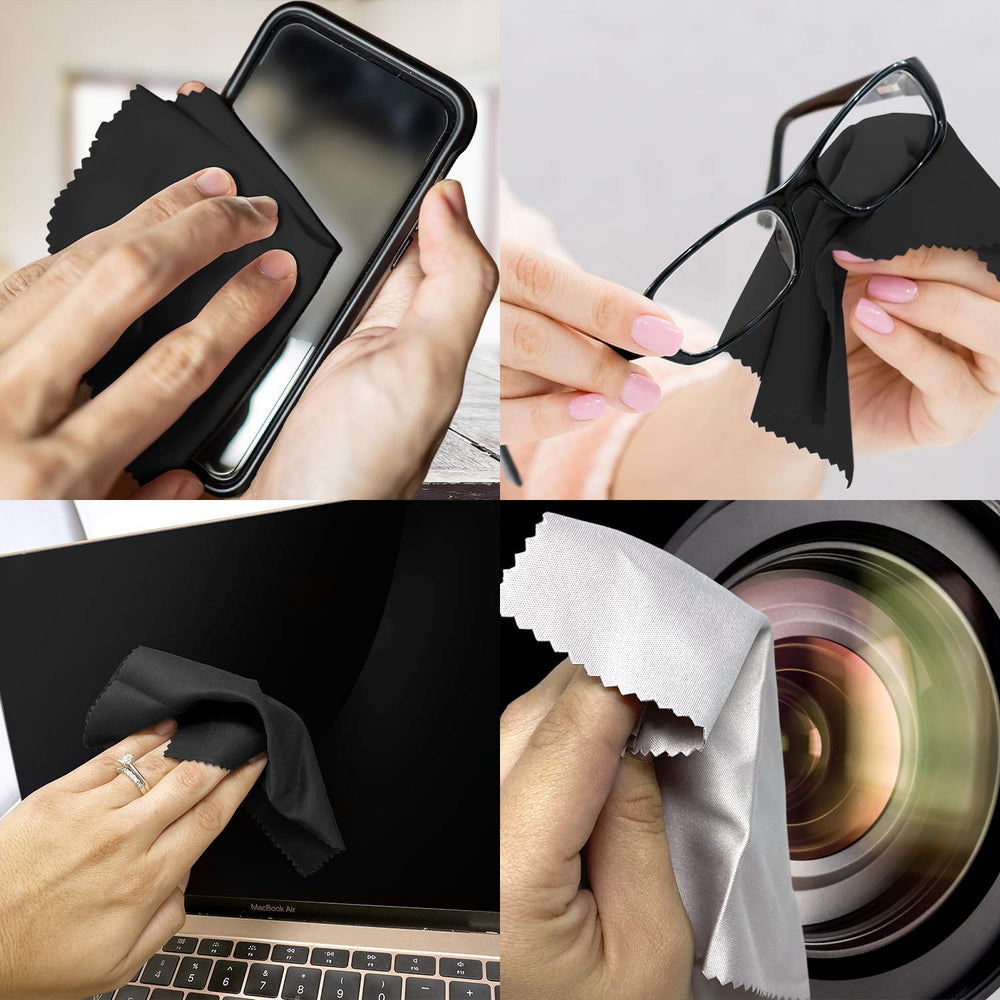 Cloth being used to wipe eyeglasses