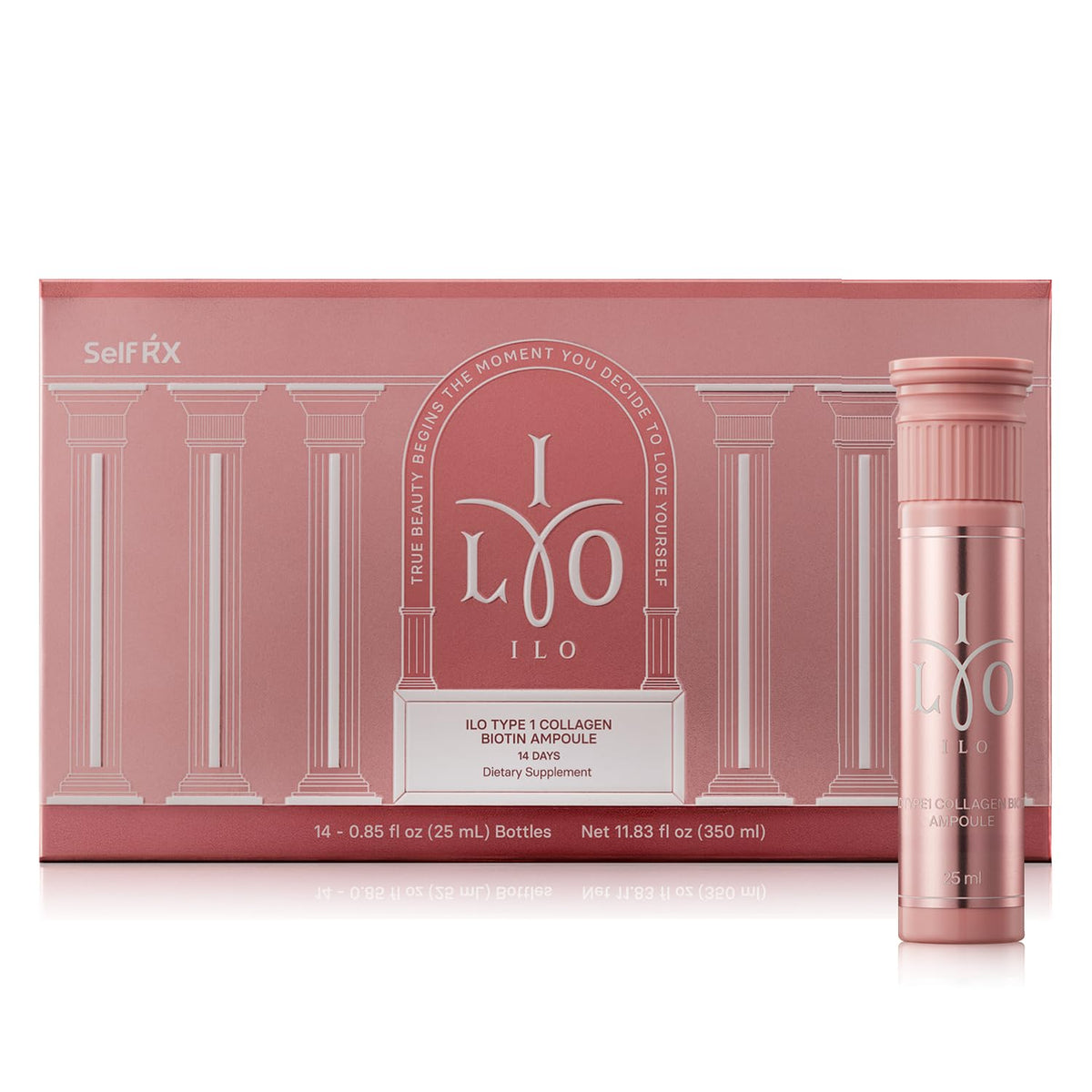 ILO Type 1 Liquid Collagen Drink bottle with orange flavor