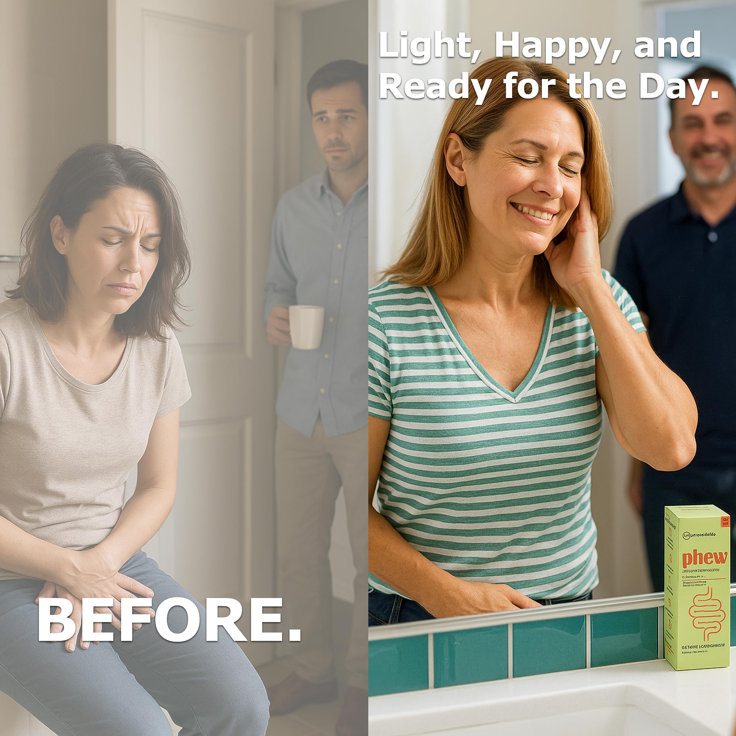 Iluna Phew pebble swallowed with water for quick, gentle relief.