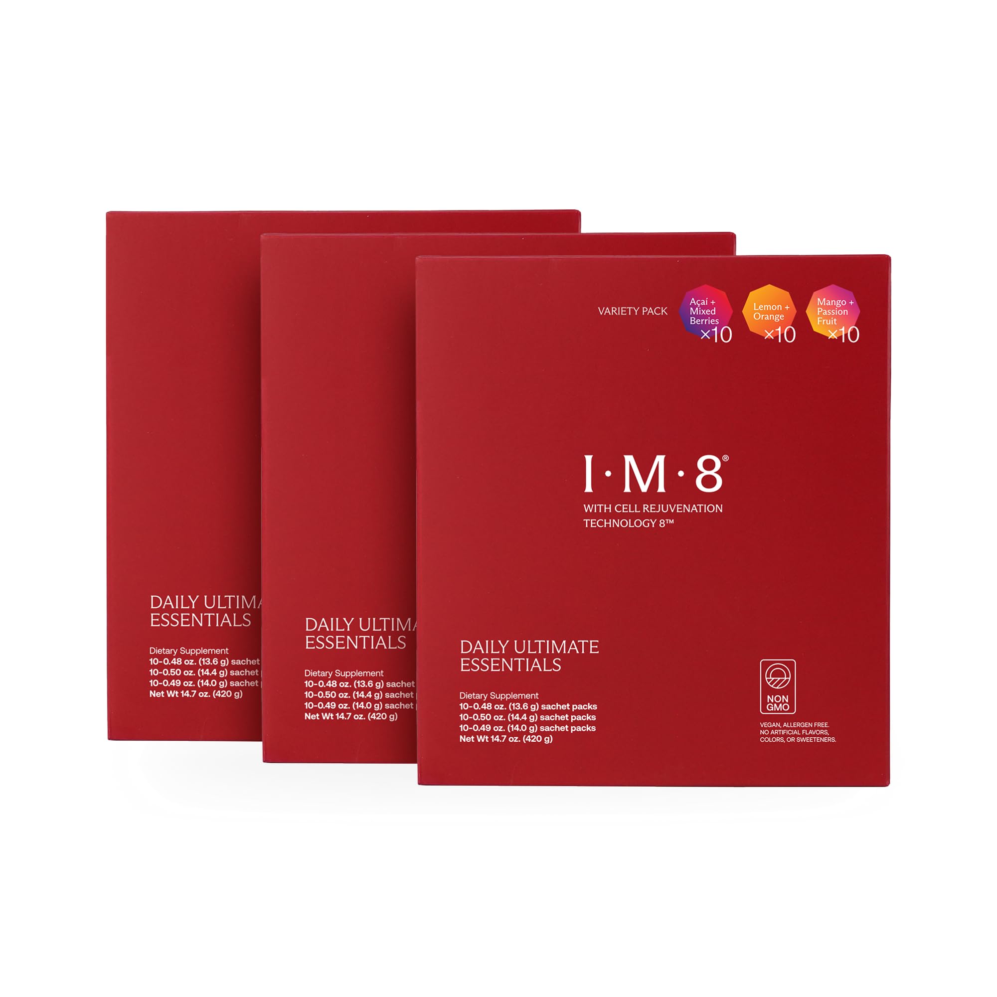 IM8 Daily Ultimate Essentials bottle pour for easy daily dosing