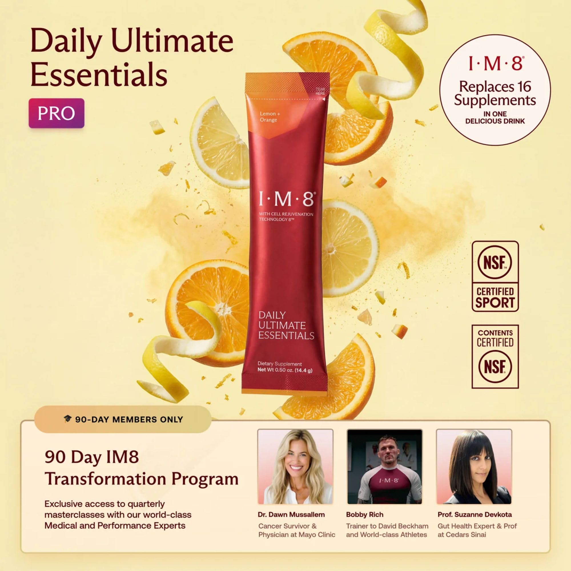 90-pack display showing easy on-the-go nutrition with the all-in-one formula.