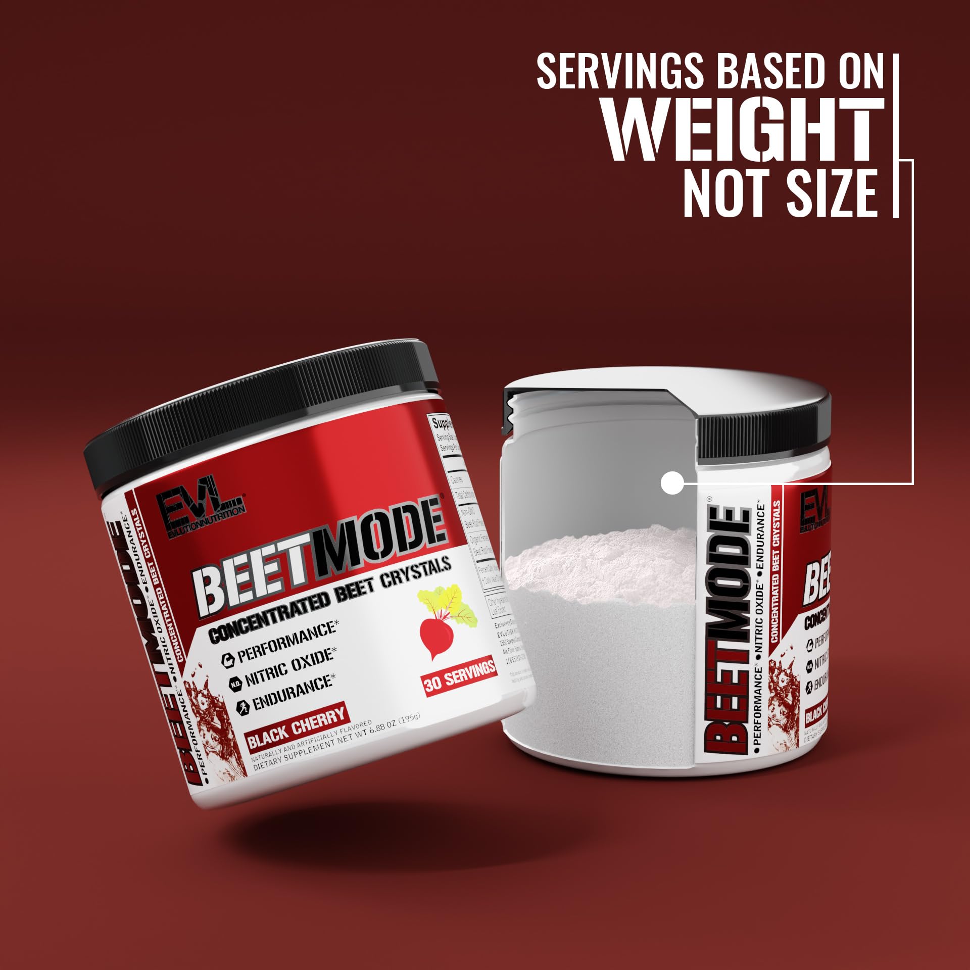 Evlution BeetMode Beet Root Powder – Nitric Oxide Booster, Black Cherry, 30 Servings