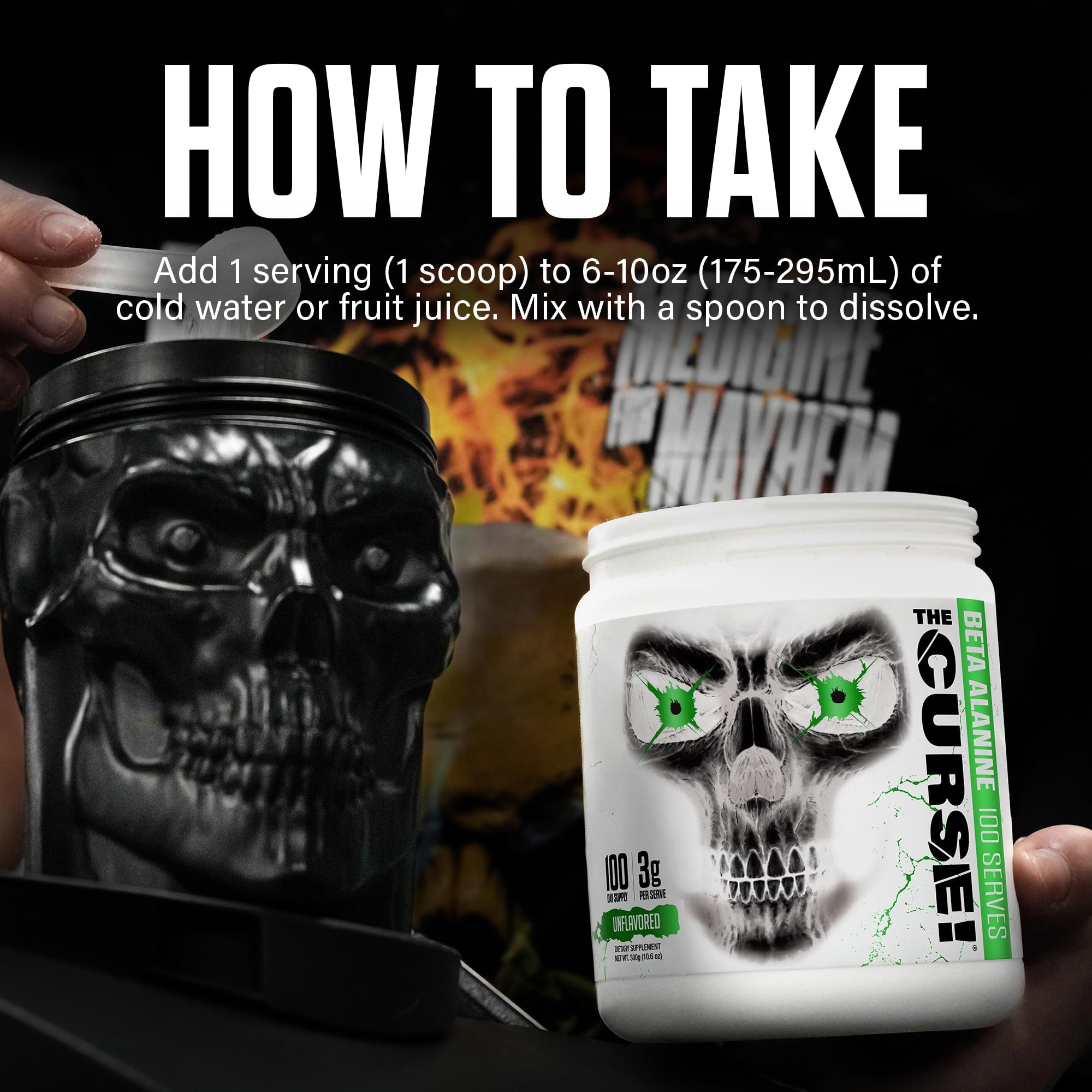 JNX SPORTS The Curse! Beta Alanine Powder - Unflavored, 100 Servings, 3g/Serving