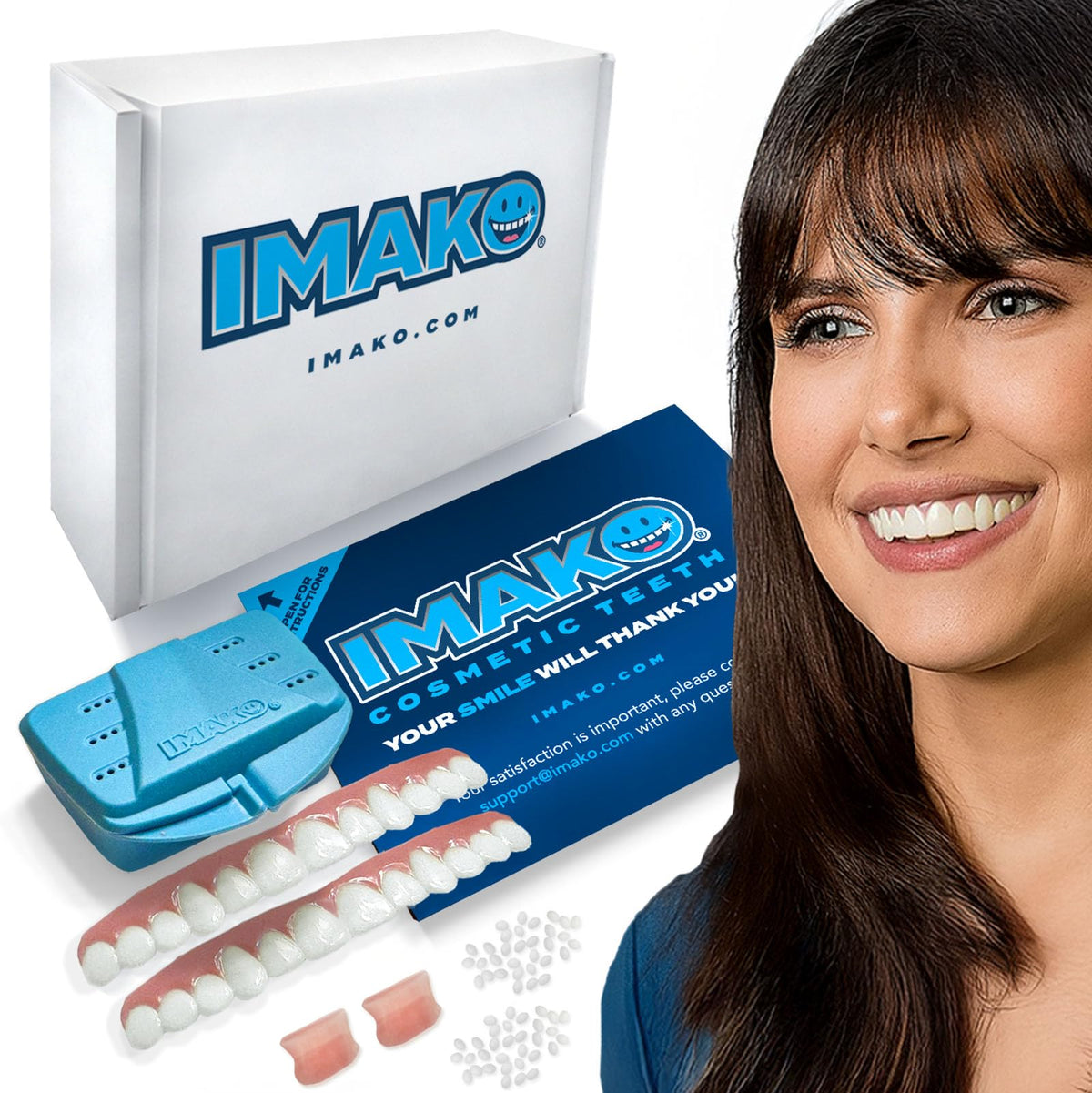Imako Premium Cosmetic Uppers Small Natural White – front view