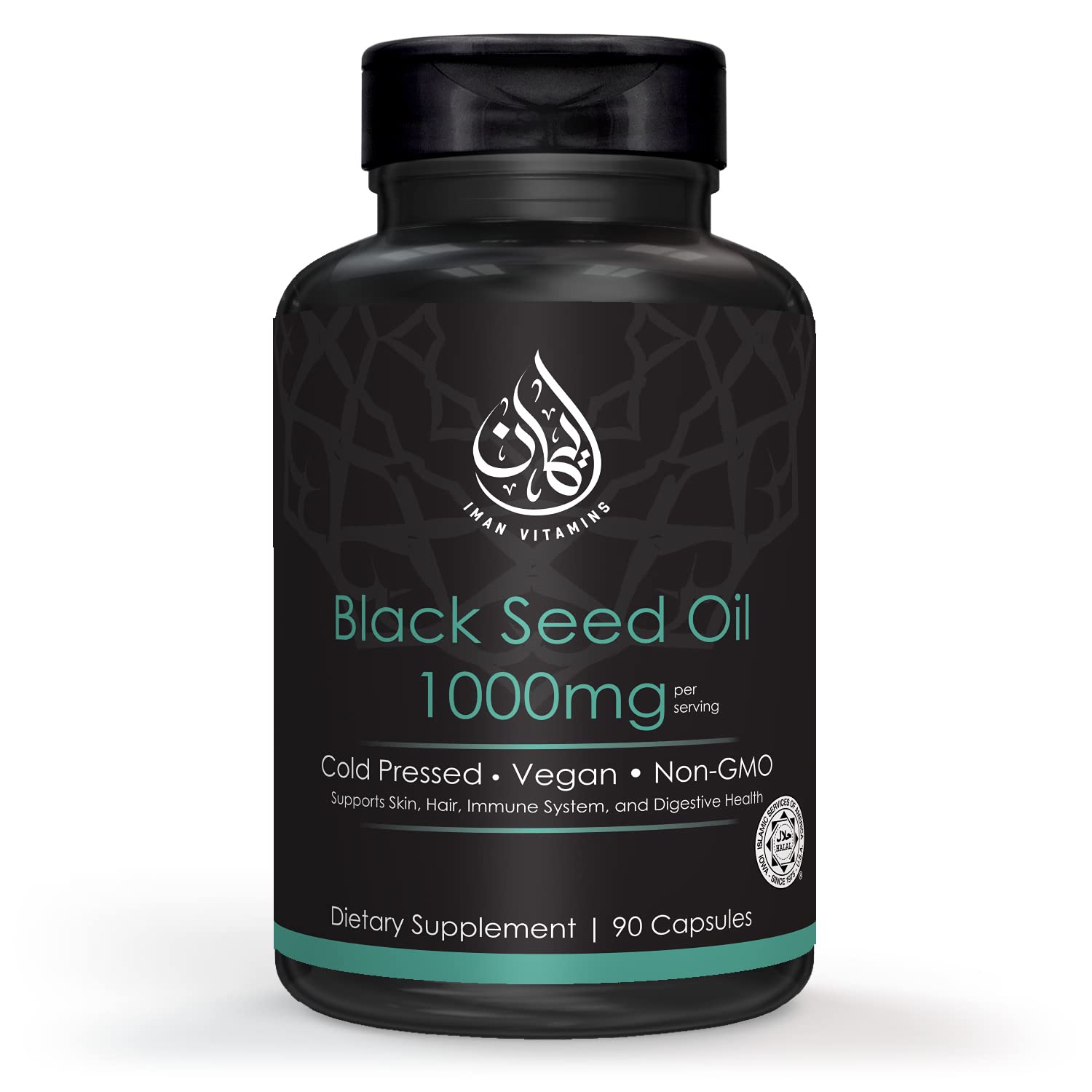 Iman Halal Black Seed Oil Capsules front view