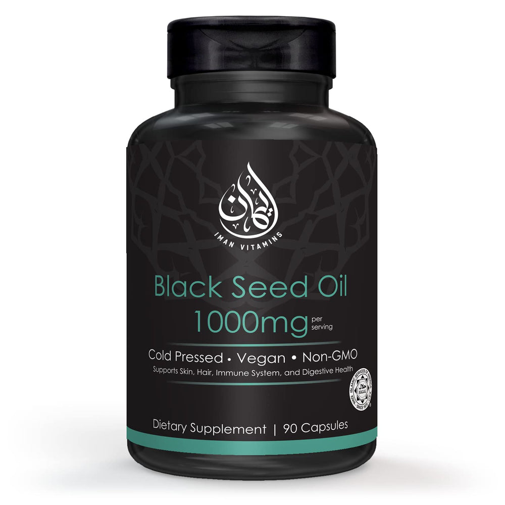 Iman Halal Black Seed Oil Capsules front view