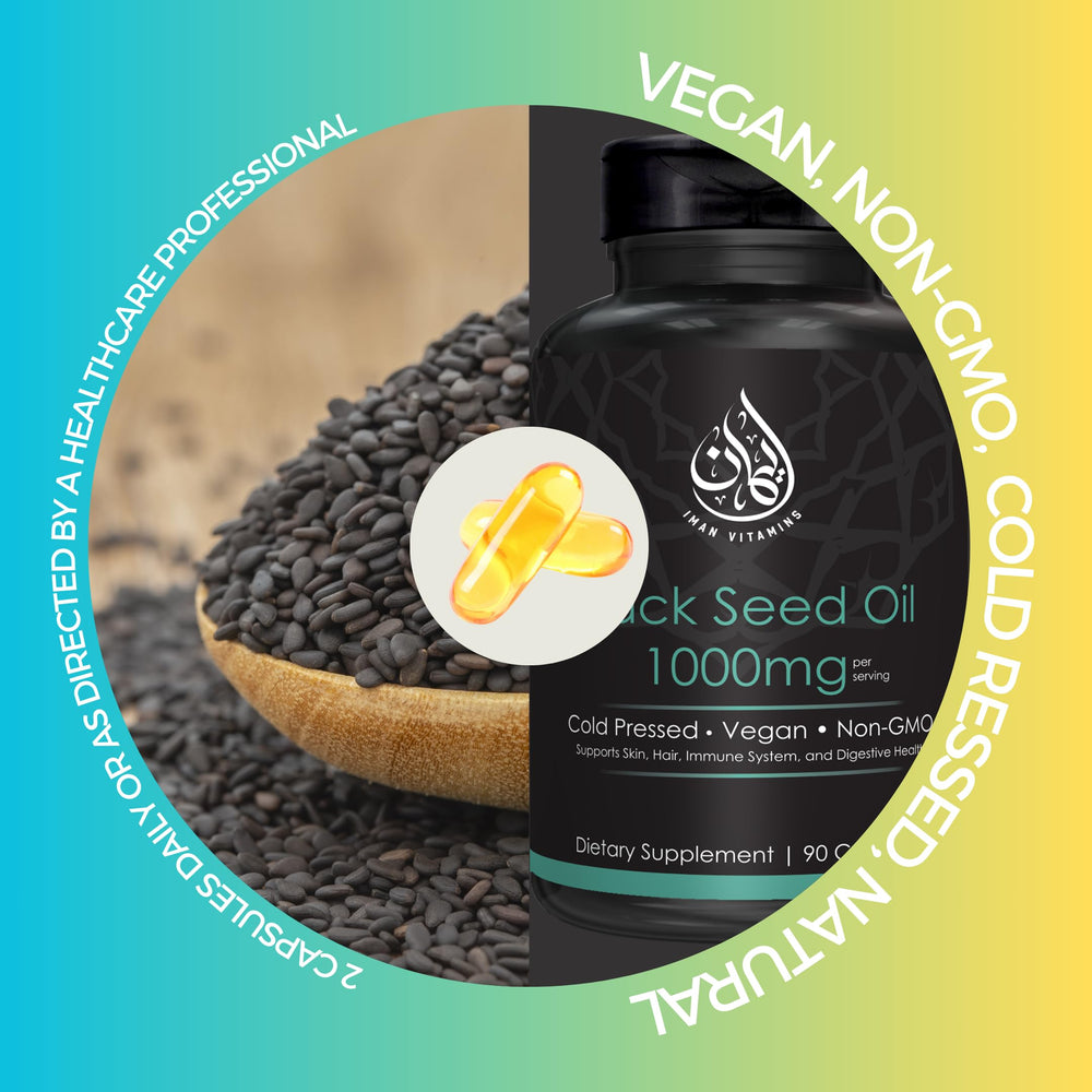 Halal certified black seed oil capsules label