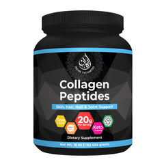 Front view of Iman Halal Collagen Peptides Powder 1 lb package