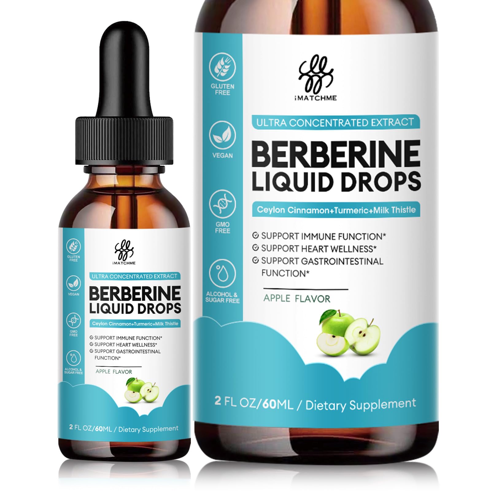 iMATCHME Berberine HCL 6-in-1 bottle on white background