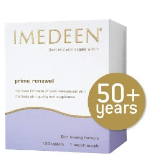 Close-up of Imedeen Prime Renewal tablets and ingredients