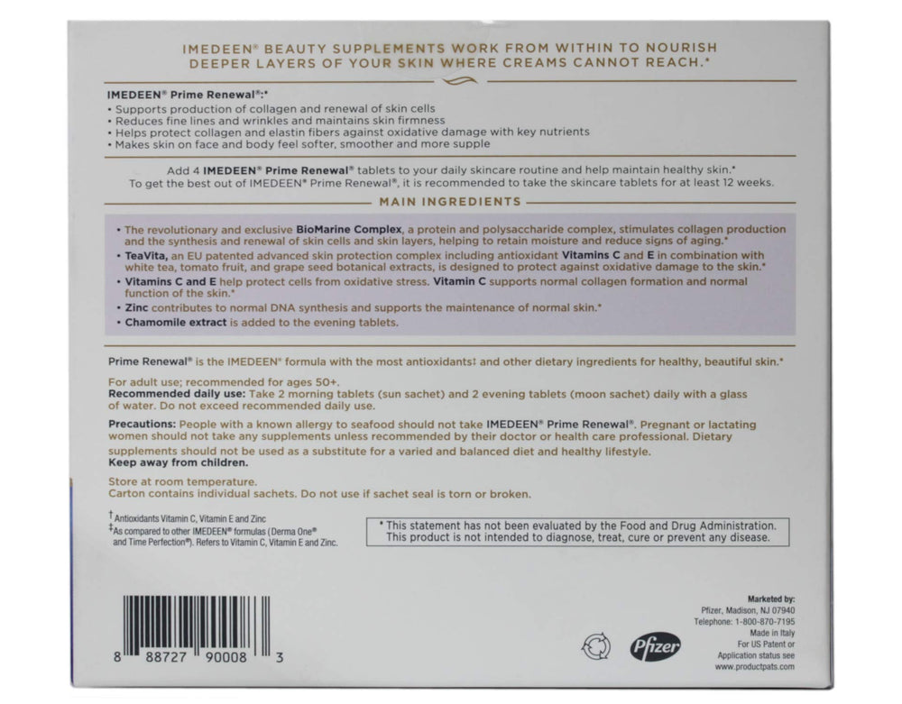 Imedeen Prime Renewal on hands and décolletage highlights improved skin appearance.