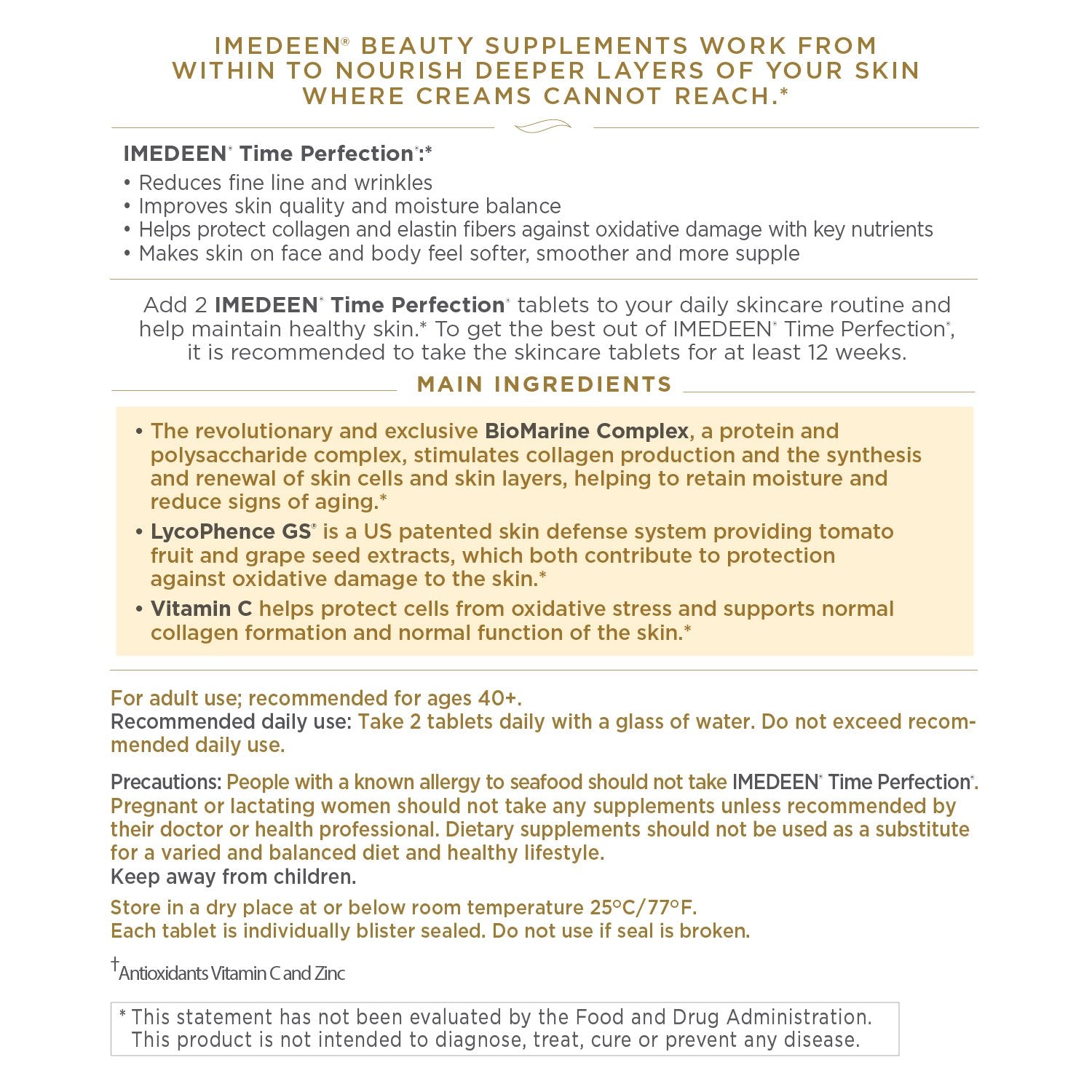 Front view of Imedeen Time Perfection 60 Count bottle