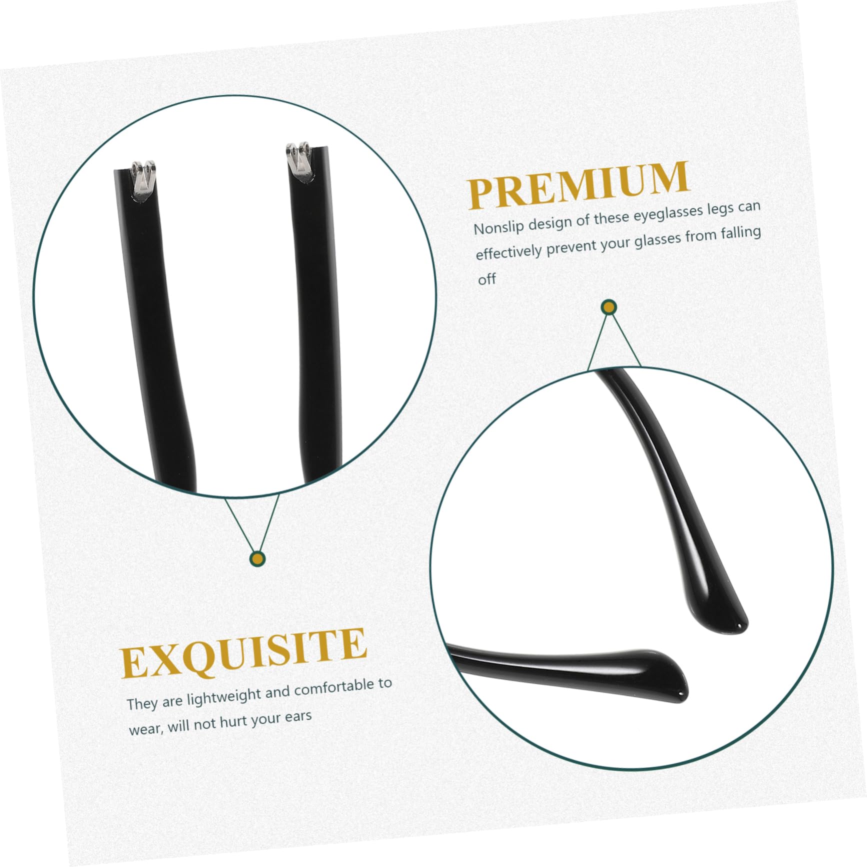 Eyeglass arm replacement with brown finish