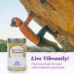 Imlak'esh Organics Sacha Inchi Protein pour shows powder-ready for baking and cooking.