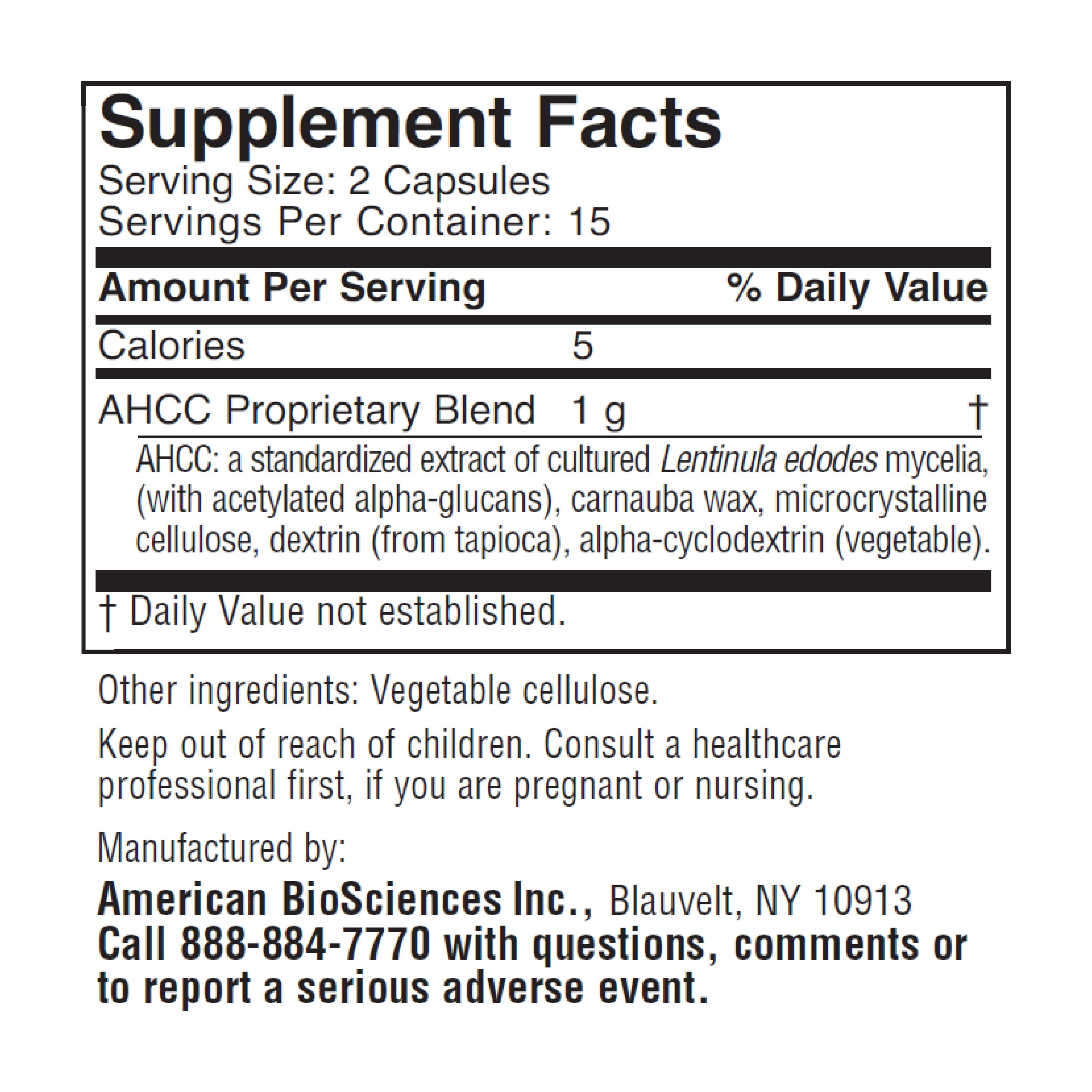 ImmPower AHCC 500 mg capsule close-up