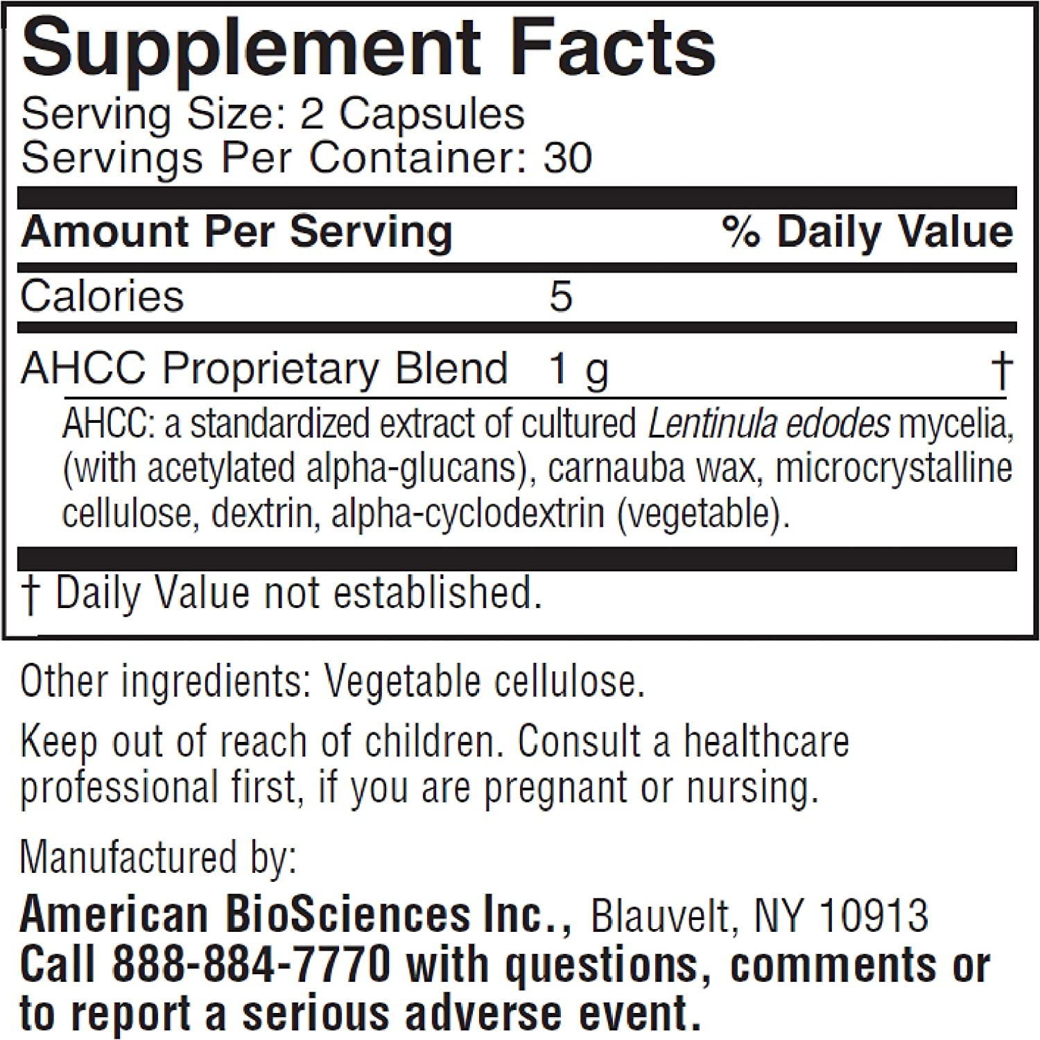 Close-up of ImmPower AHCC 500mg capsules