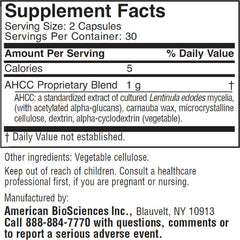 Close-up of ImmPower AHCC 500mg capsules