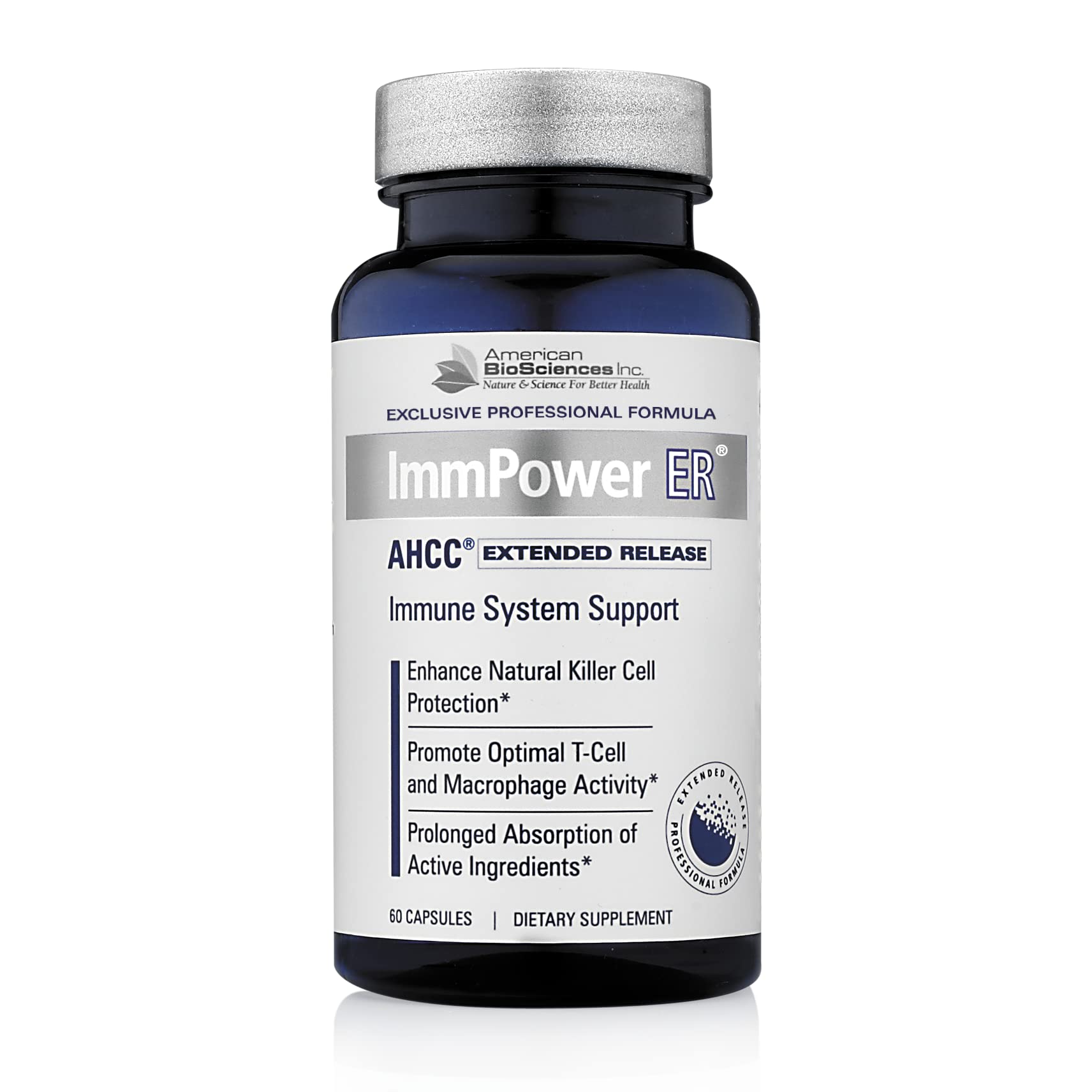 ImmPower ER AHCC extended release bottle and capsules