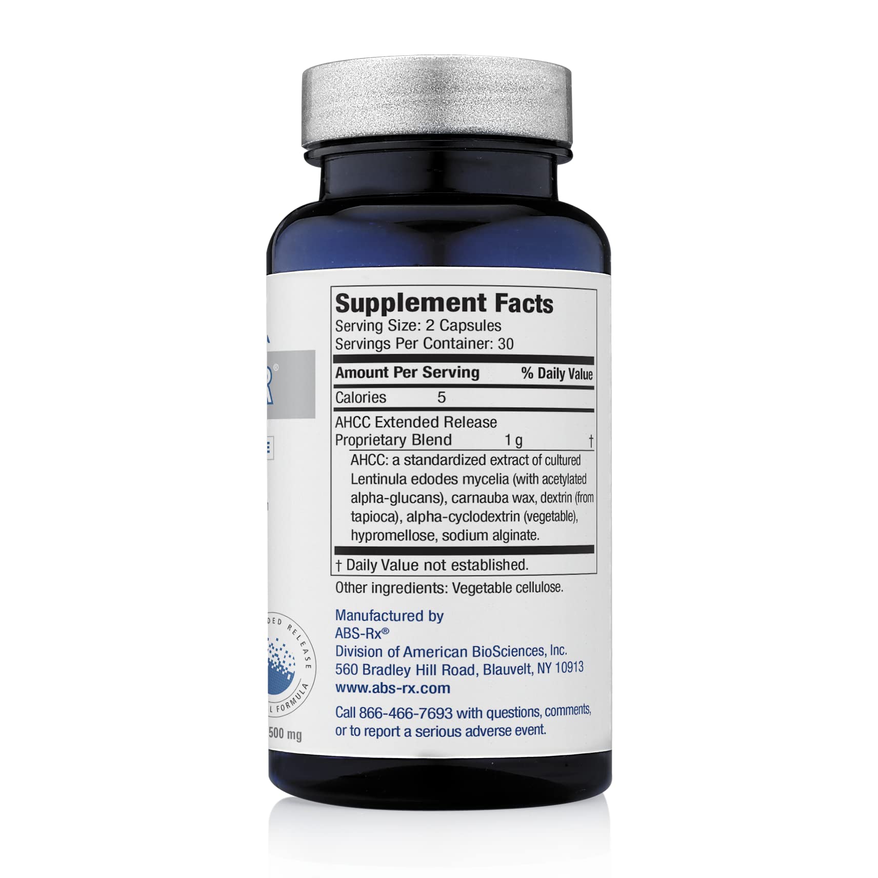 Close-up of ImmPower ER AHCC 60 capsules