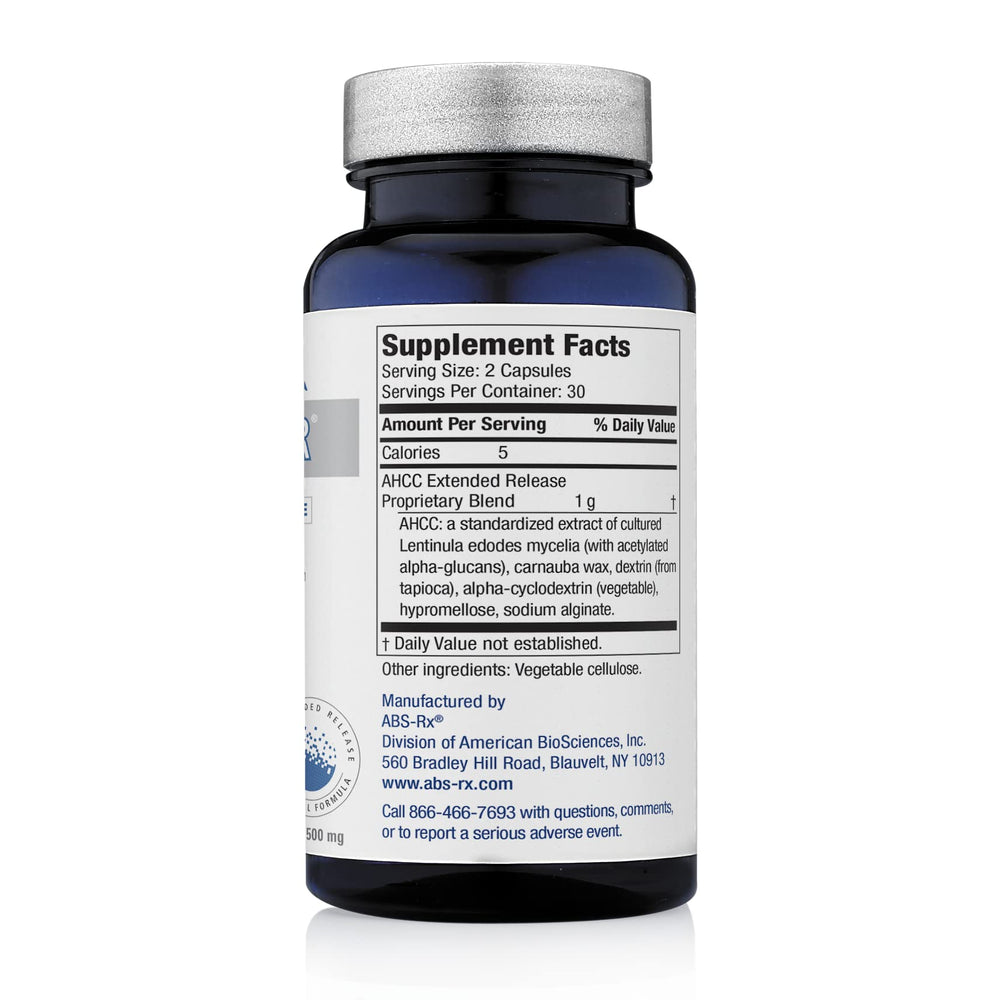 Close-up of ImmPower ER AHCC 60 capsules