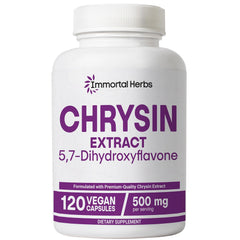 Immortal Herbs Chrysin 500mg bottle - front view