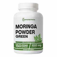 Front view of Immortal Herbs Moringa Capsules bottle