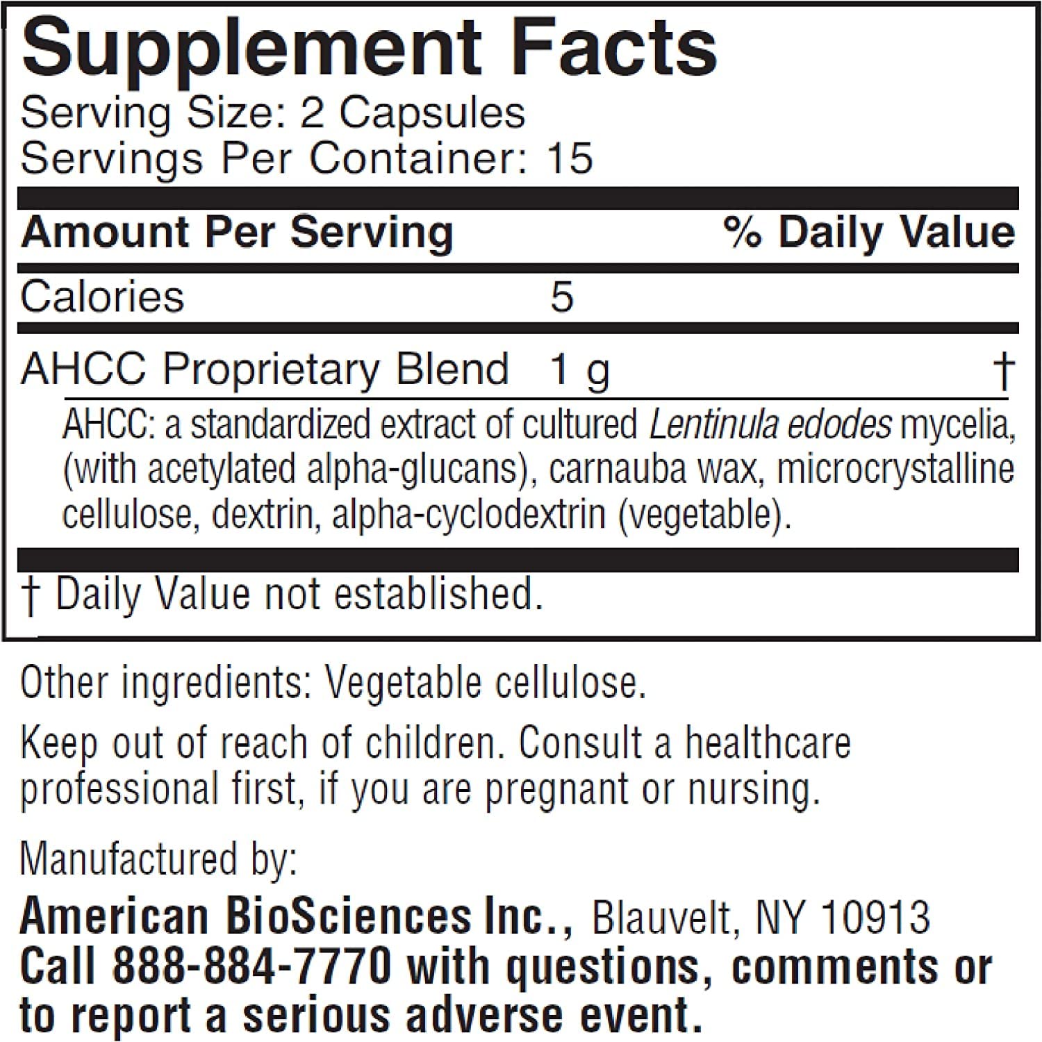 Close-up of ImmPower AHCC vegetarian capsules