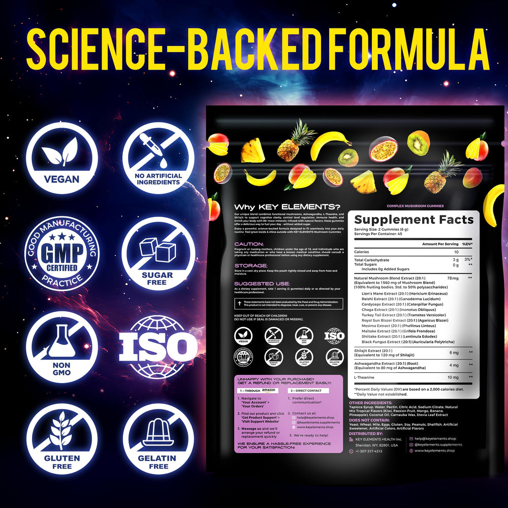 Gummies providing immune and brain support