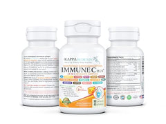 Close-up of vegan capsules inside bottle