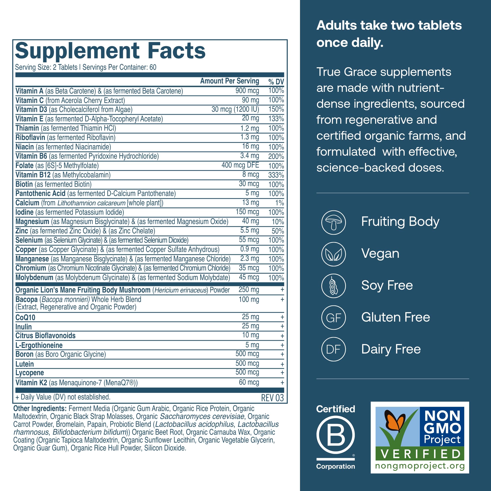 Graphic highlighting immune, energy, longevity and memory support