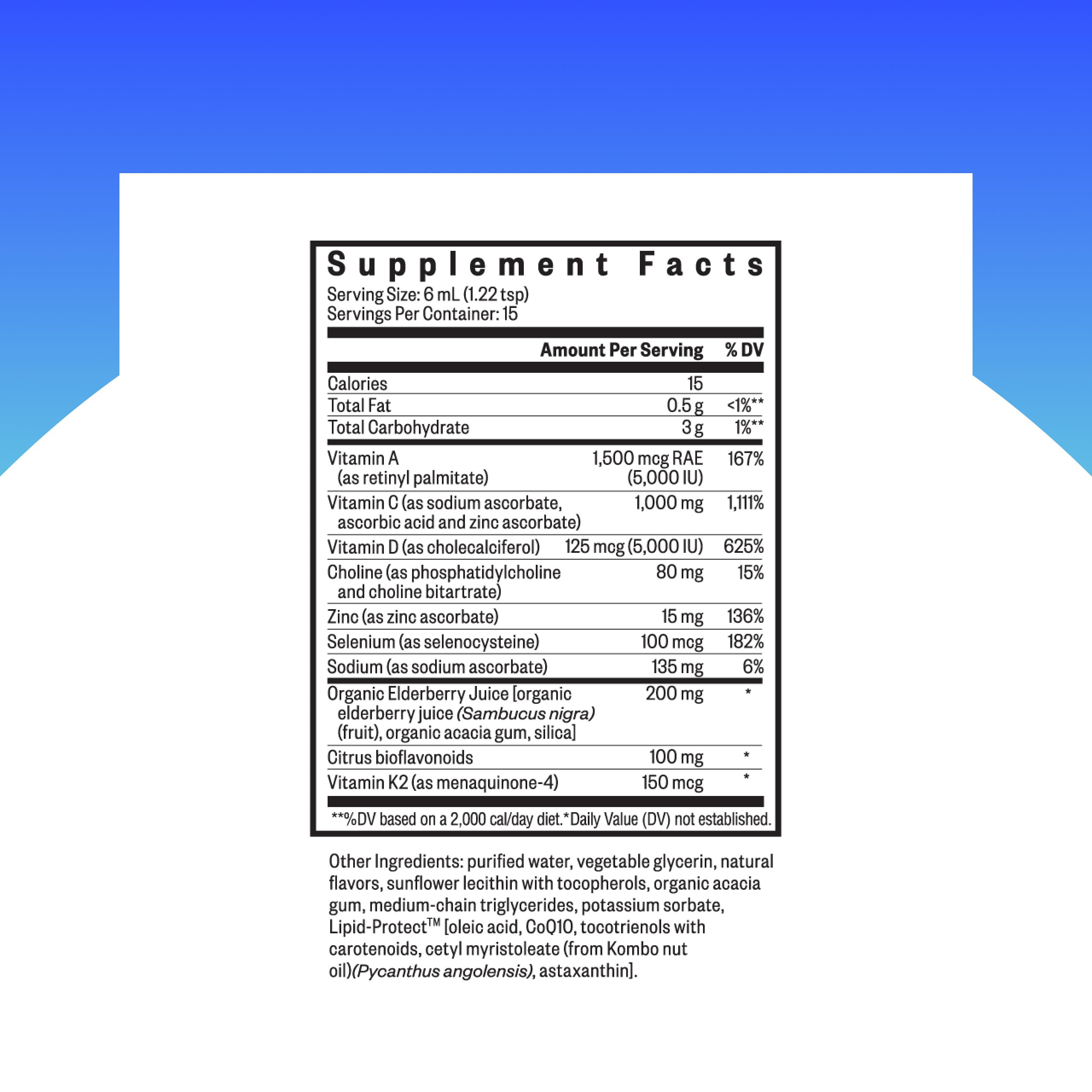Liquid immune support bottle for Immune Intensive