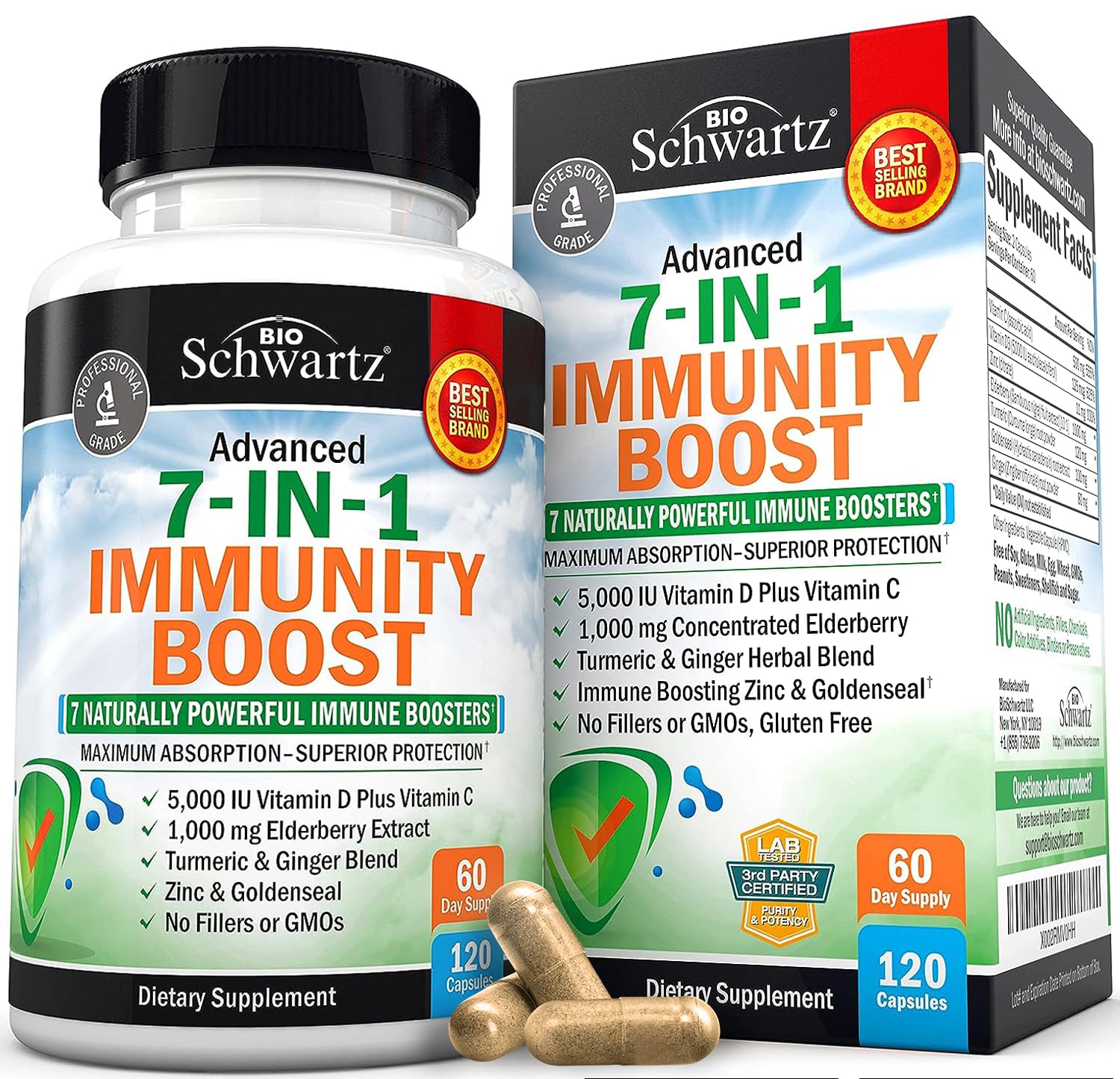 BioSchwartz Advanced 7-in-1 Immunity Boost bottle front