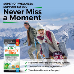 Close-up of ingredients including elderberry, zinc, vitamin C and vitamin D3