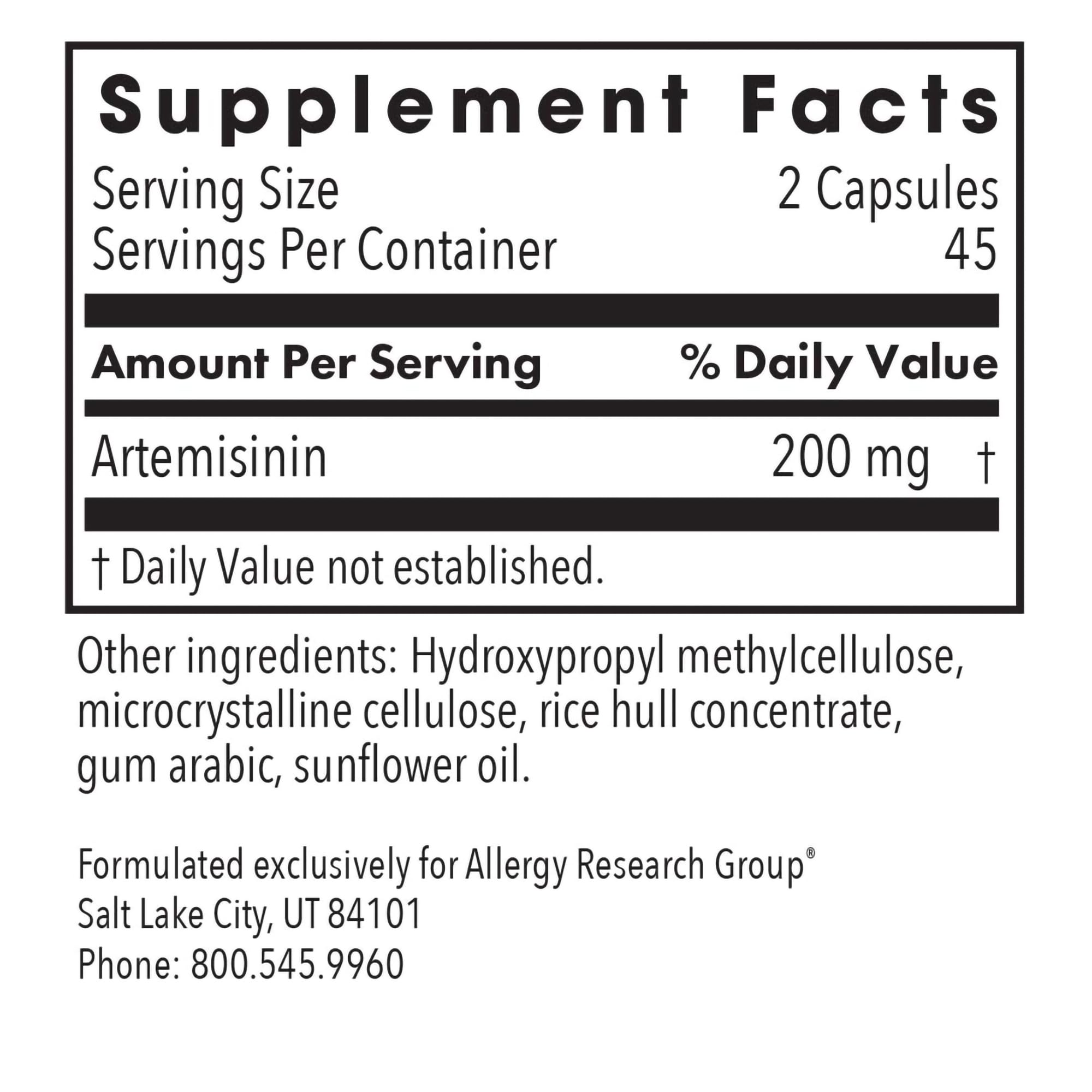 Natural immune support artemisinin capsules