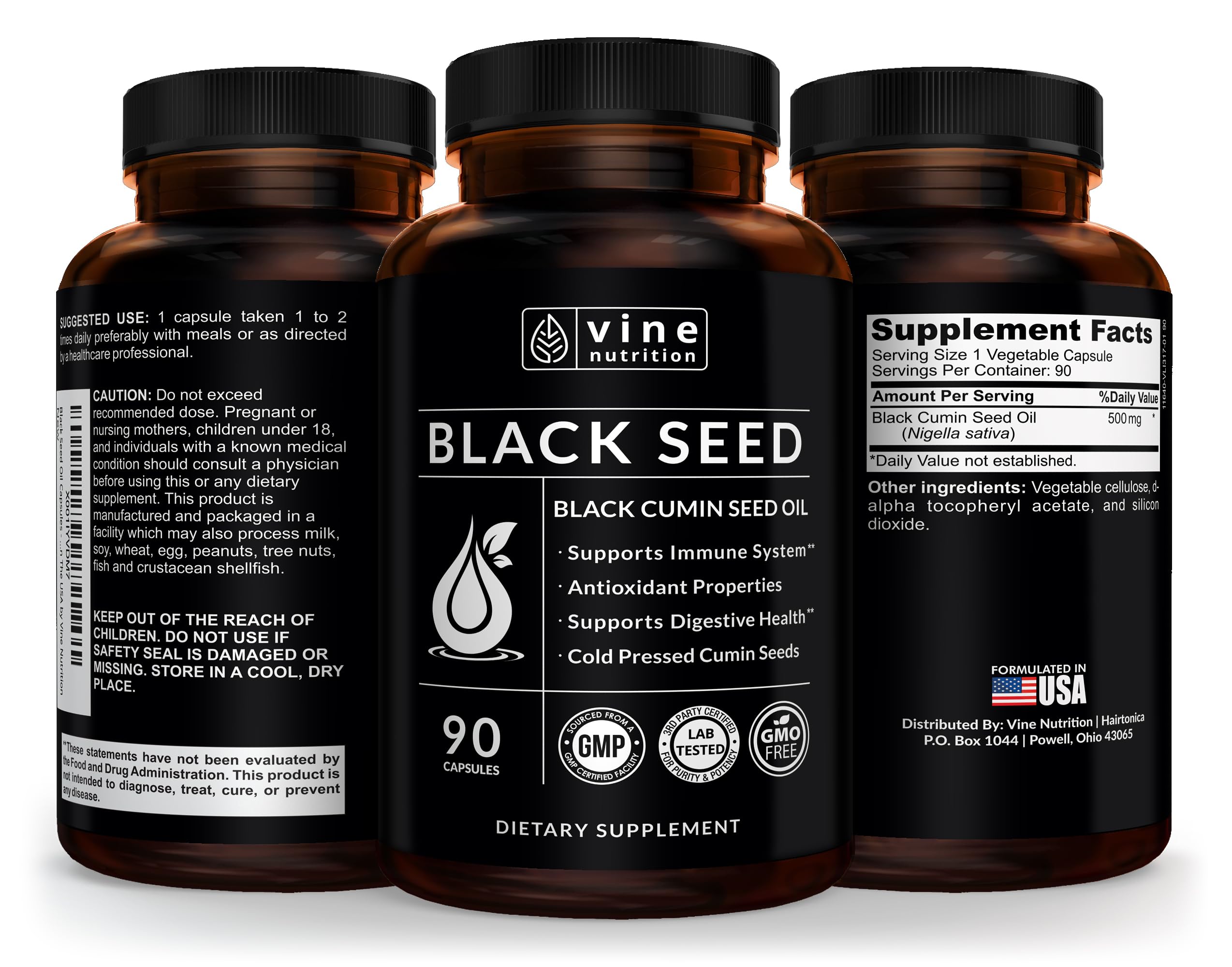 Immune support supplement with black seed oil