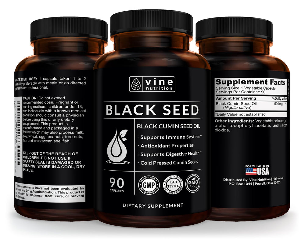 Immune support supplement with black seed oil