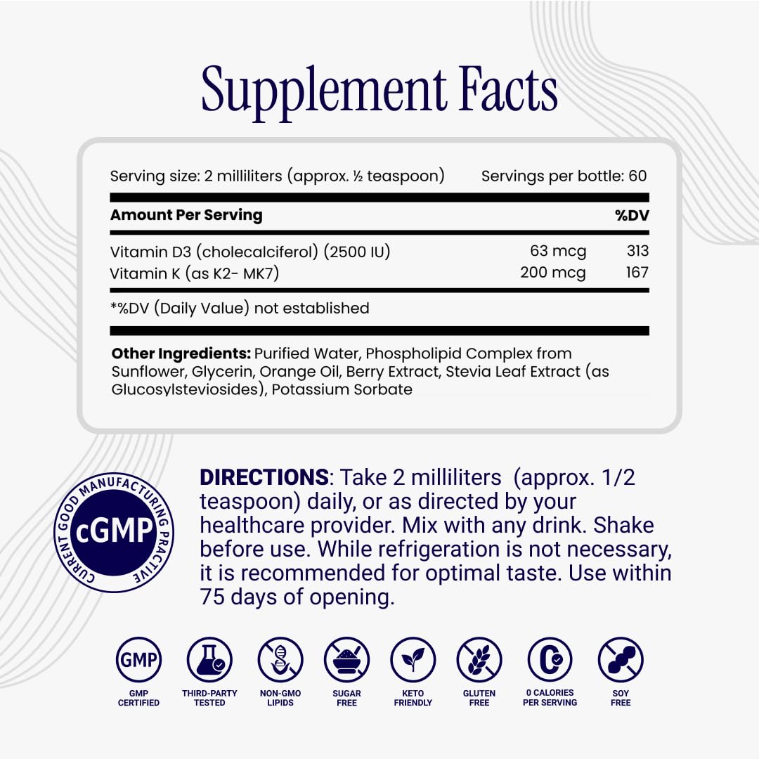 Immune support with D3K2 liquid