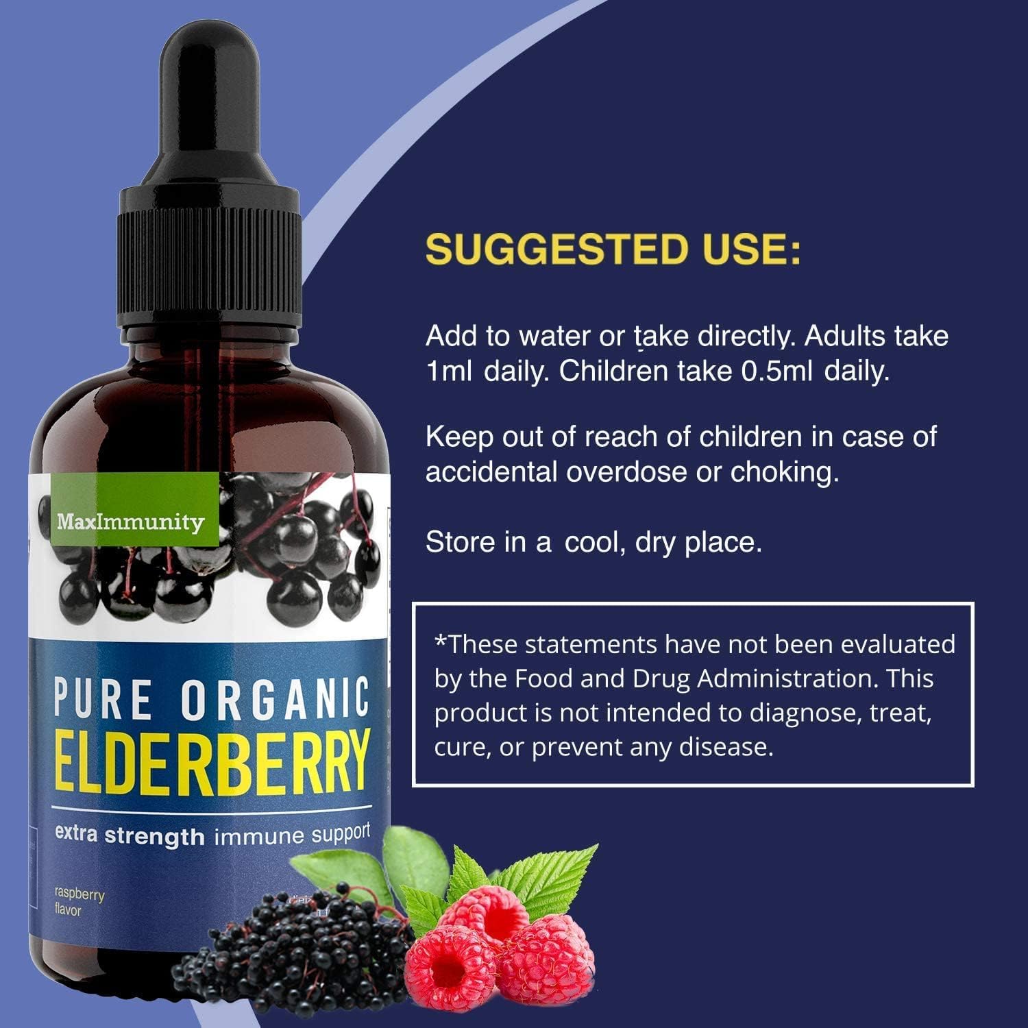 Immune support elderberry syrup with vitamins A and C and zinc
