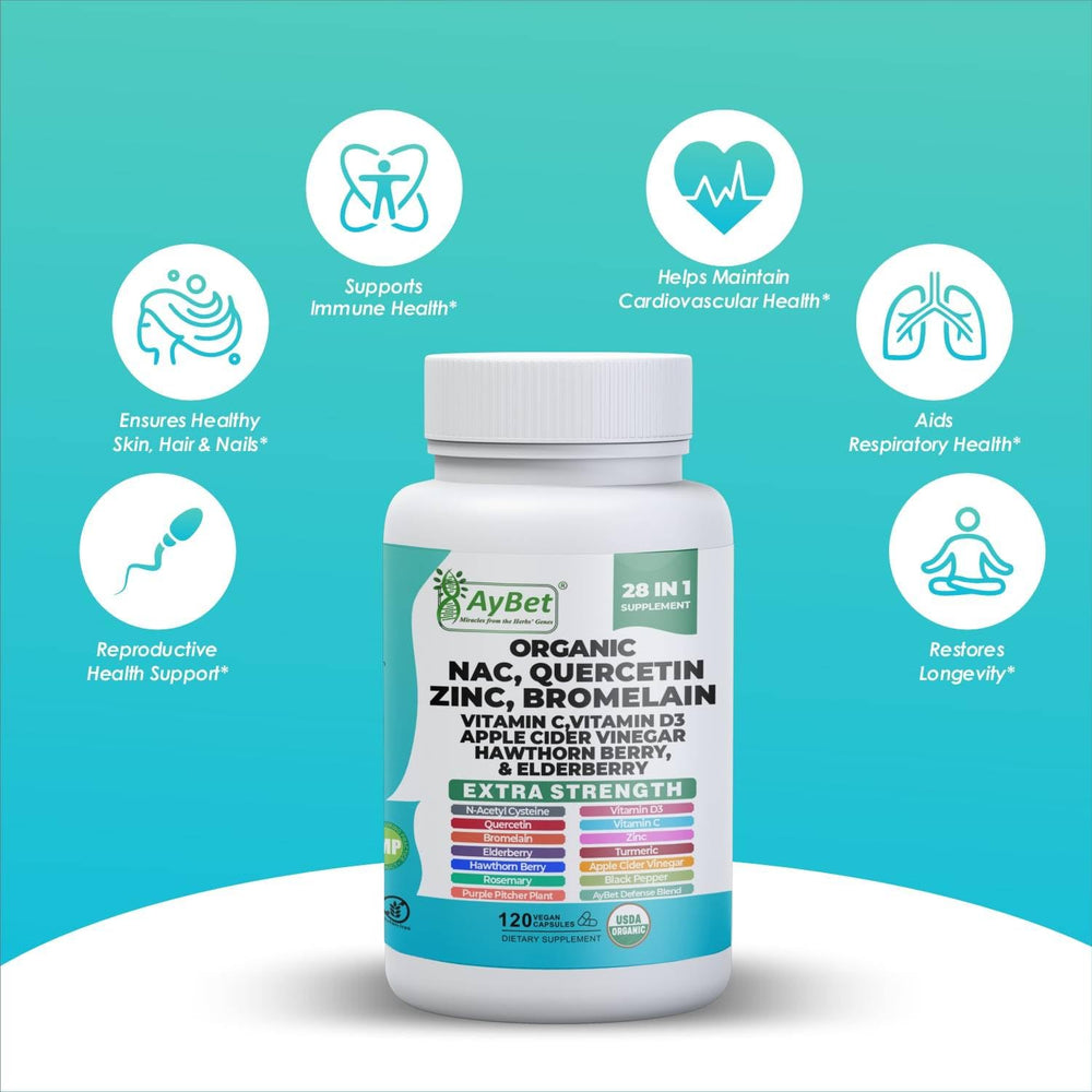 Illustration of ingredients including NAC, Quercetin, Zinc and Bromelain – image 3