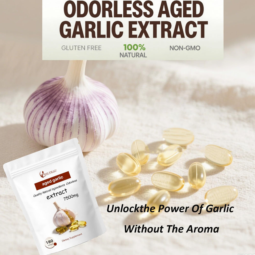 Garlic capsules representing immune support