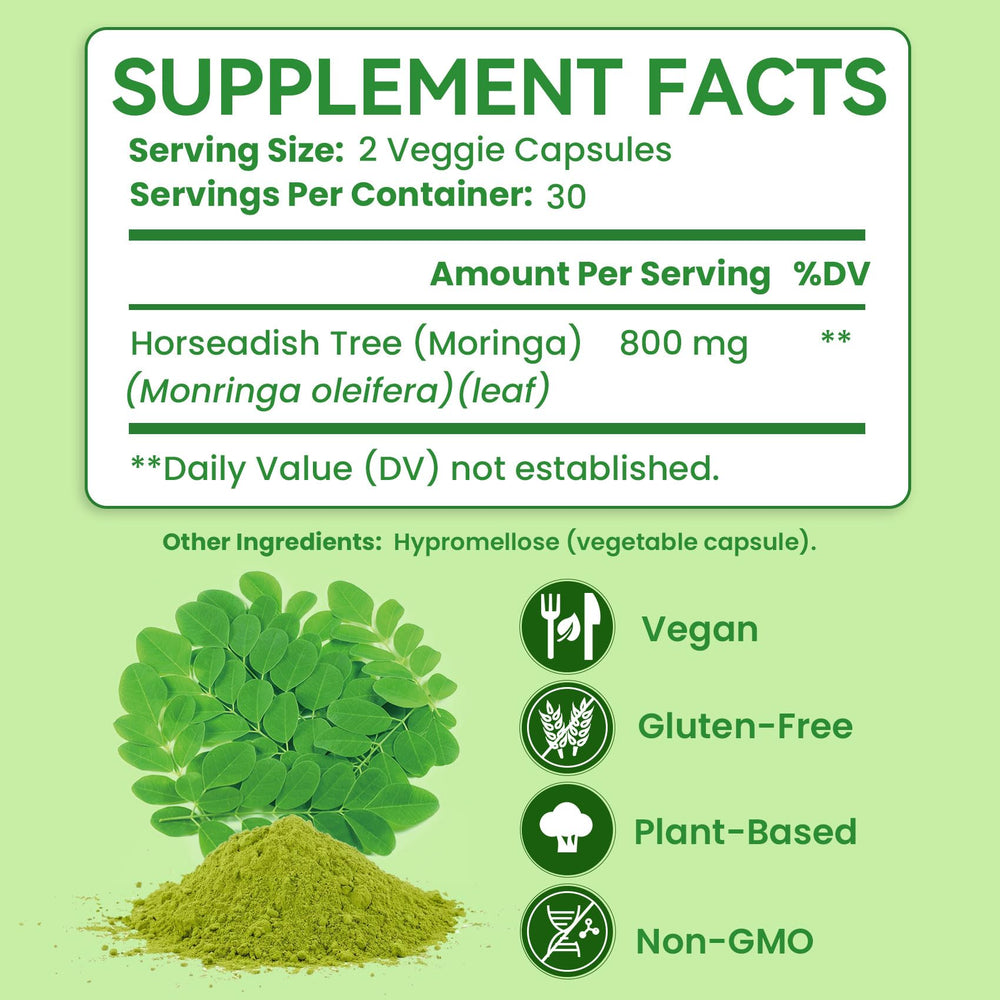 Moringa supplement for immune system support