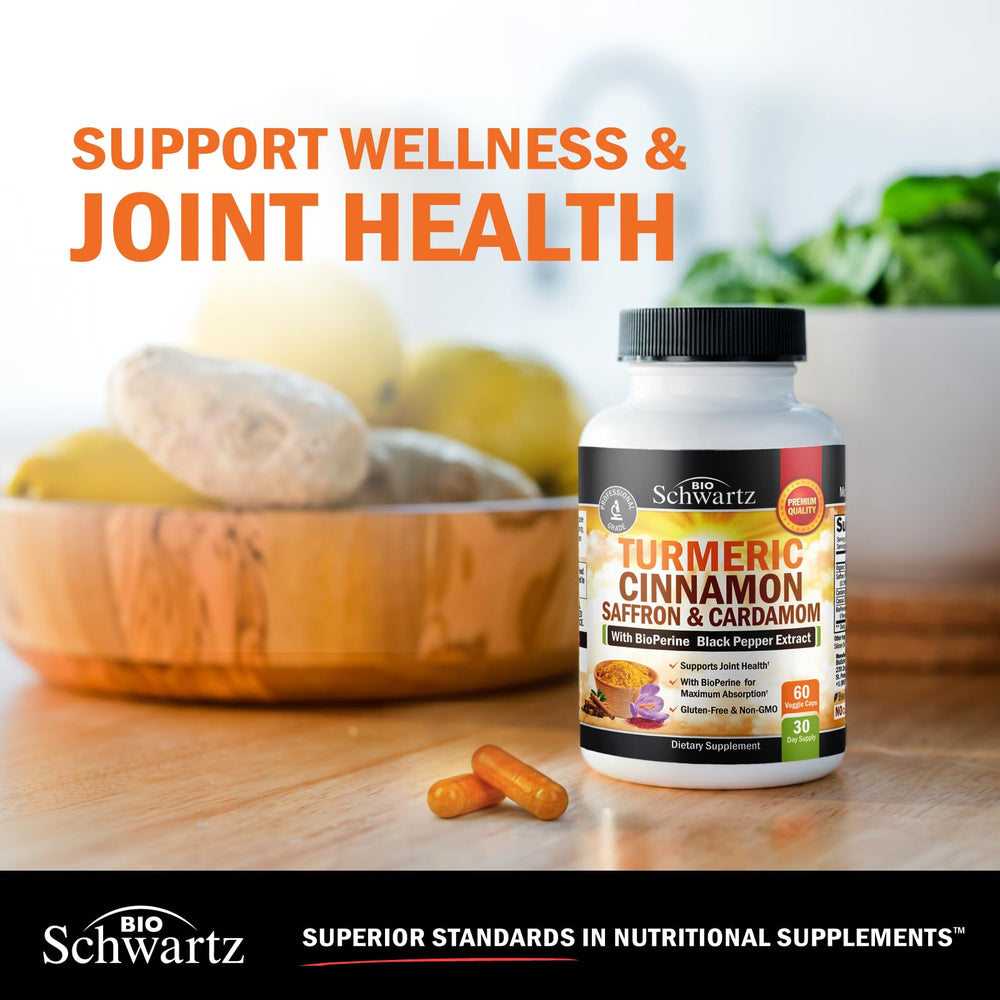 Immune support imagery featuring turmeric capsules