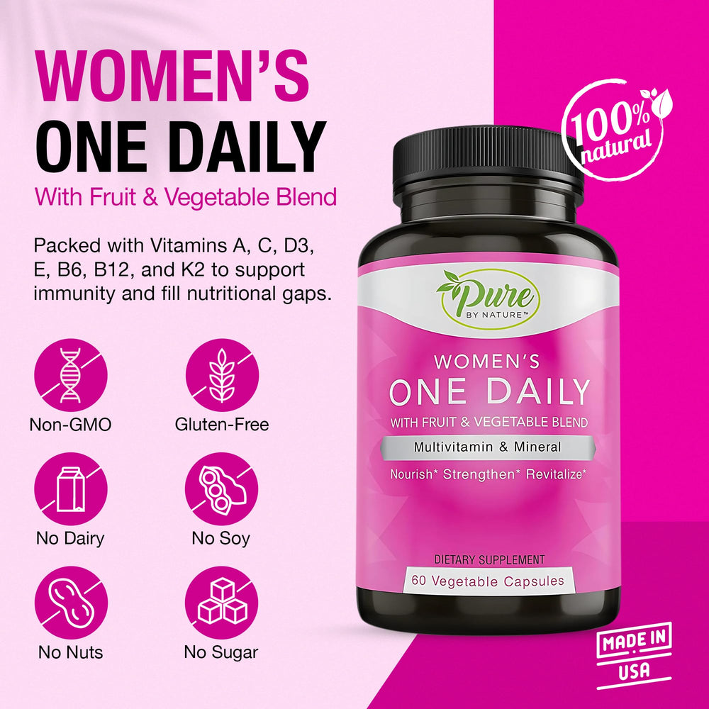 Immune support multivitamin for women highlighting iron and calcium