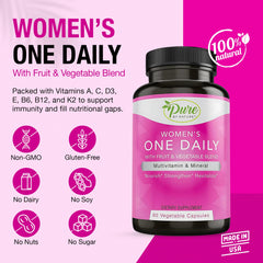 Immune support multivitamin for women highlighting iron and calcium